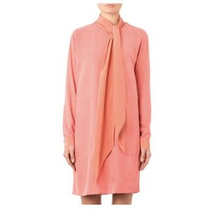 See by Chloé Salmon Pink Brushed-crepe Neck-tie Work/Office Dress - NWT